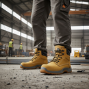 Premium Metal-Free Honey Safety Boot with SRC Grip, Heat Resistance, and Anti-Static Properties - Sizes 3-13