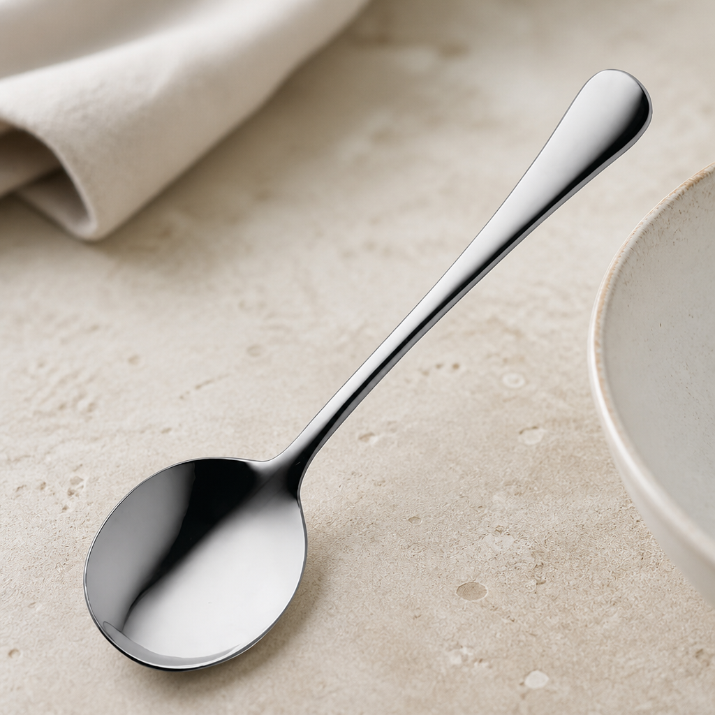 Commercial Soup Spoons 12 Pack Sleek Design for Dining