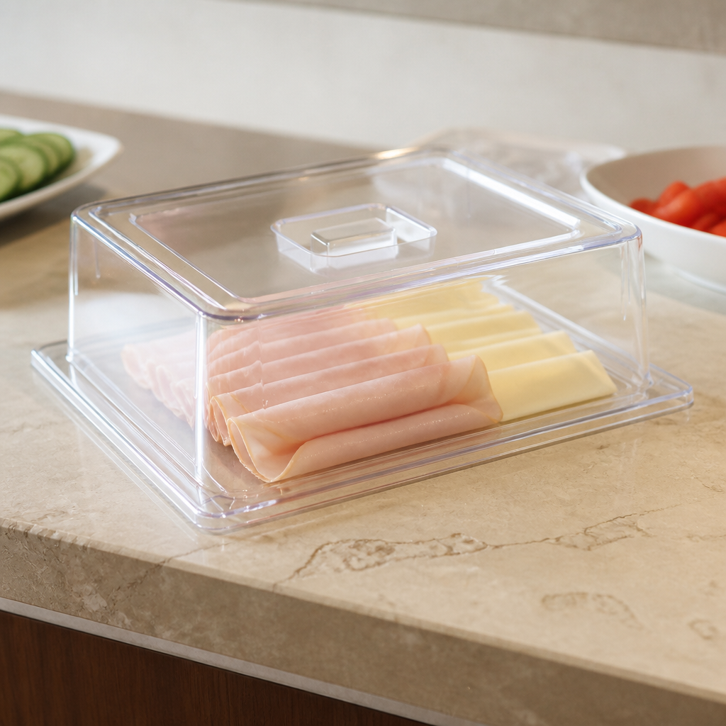 Commercial Polycarbonate Gastronorm Lid 1/2 Size Transparent