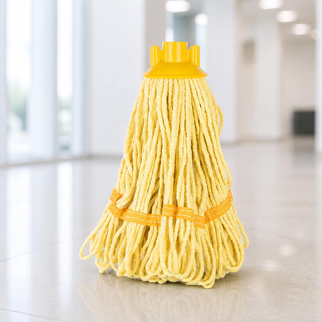 Commercial Yellow Stripe Mop Head 200g for cleaning