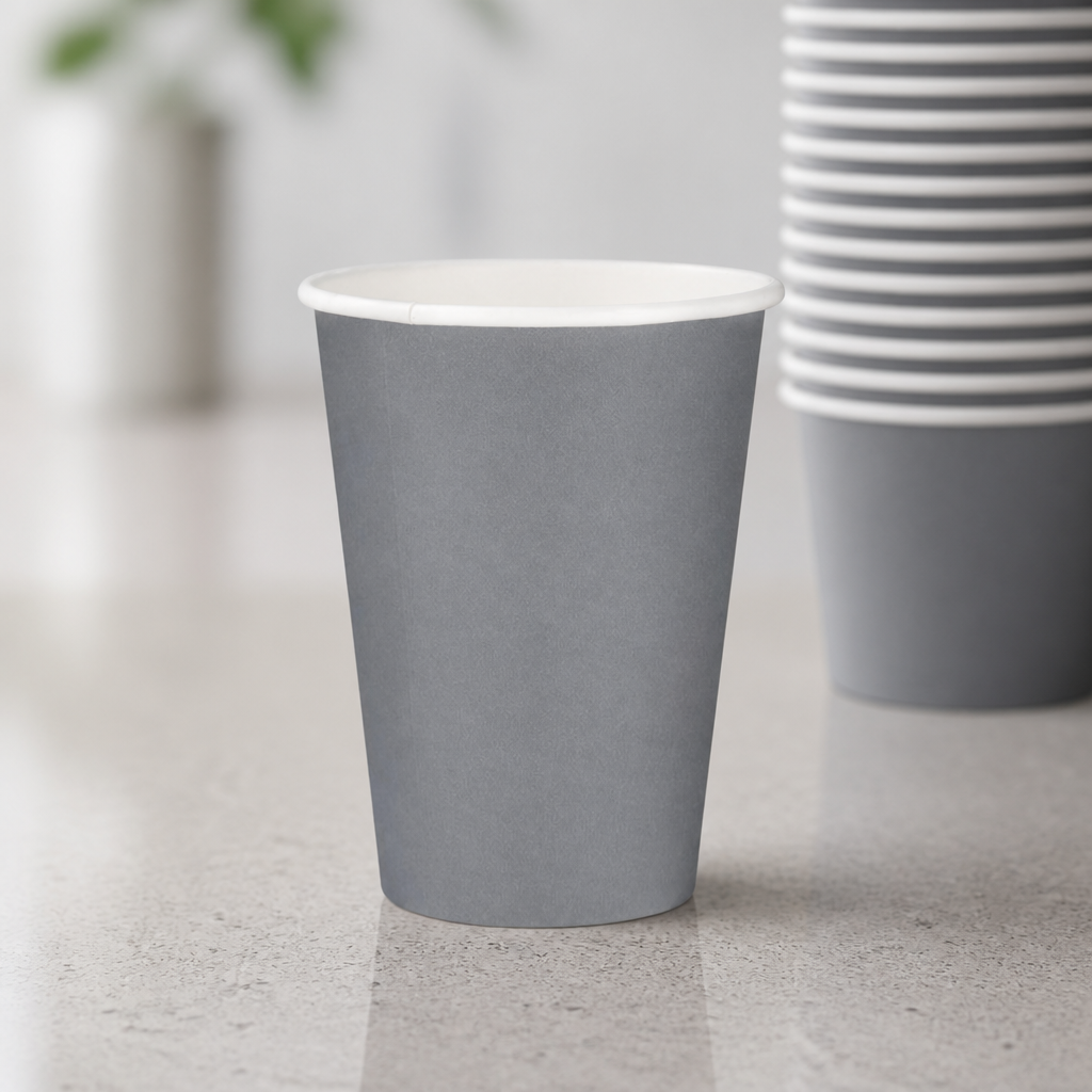 Commercial Disposable Coffee Cups 340ml Charcoal 1000 Pack