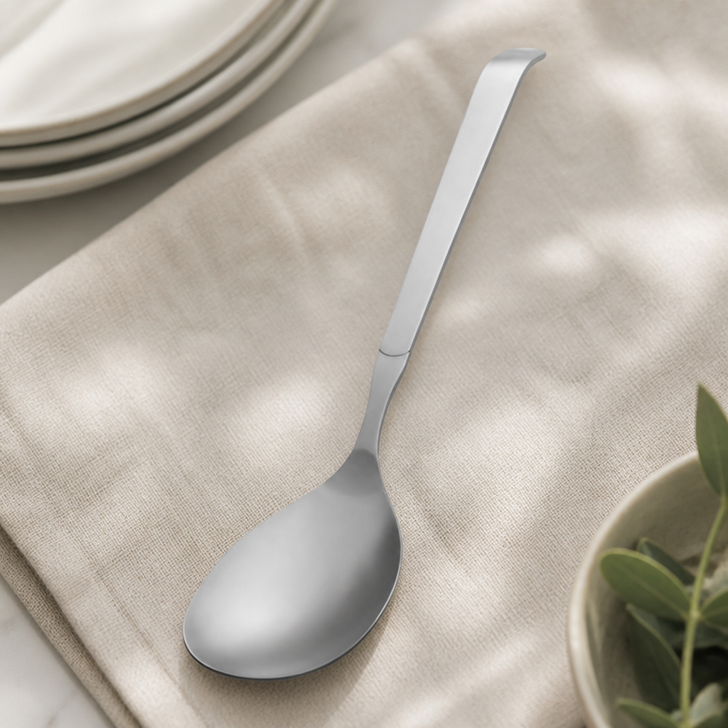 Commercial Solid Serving Spoons 12 Pack 317mm Silver