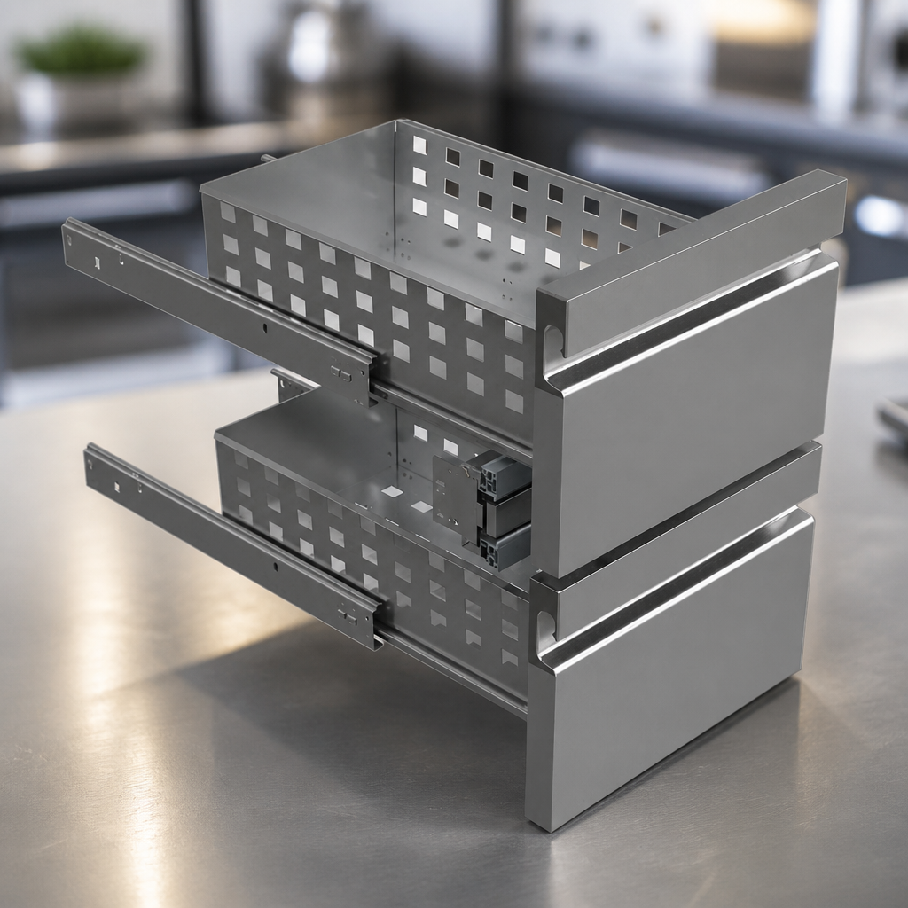 1/2GN Stainless Steel Commercial Counter Drawer Kit Set of 2