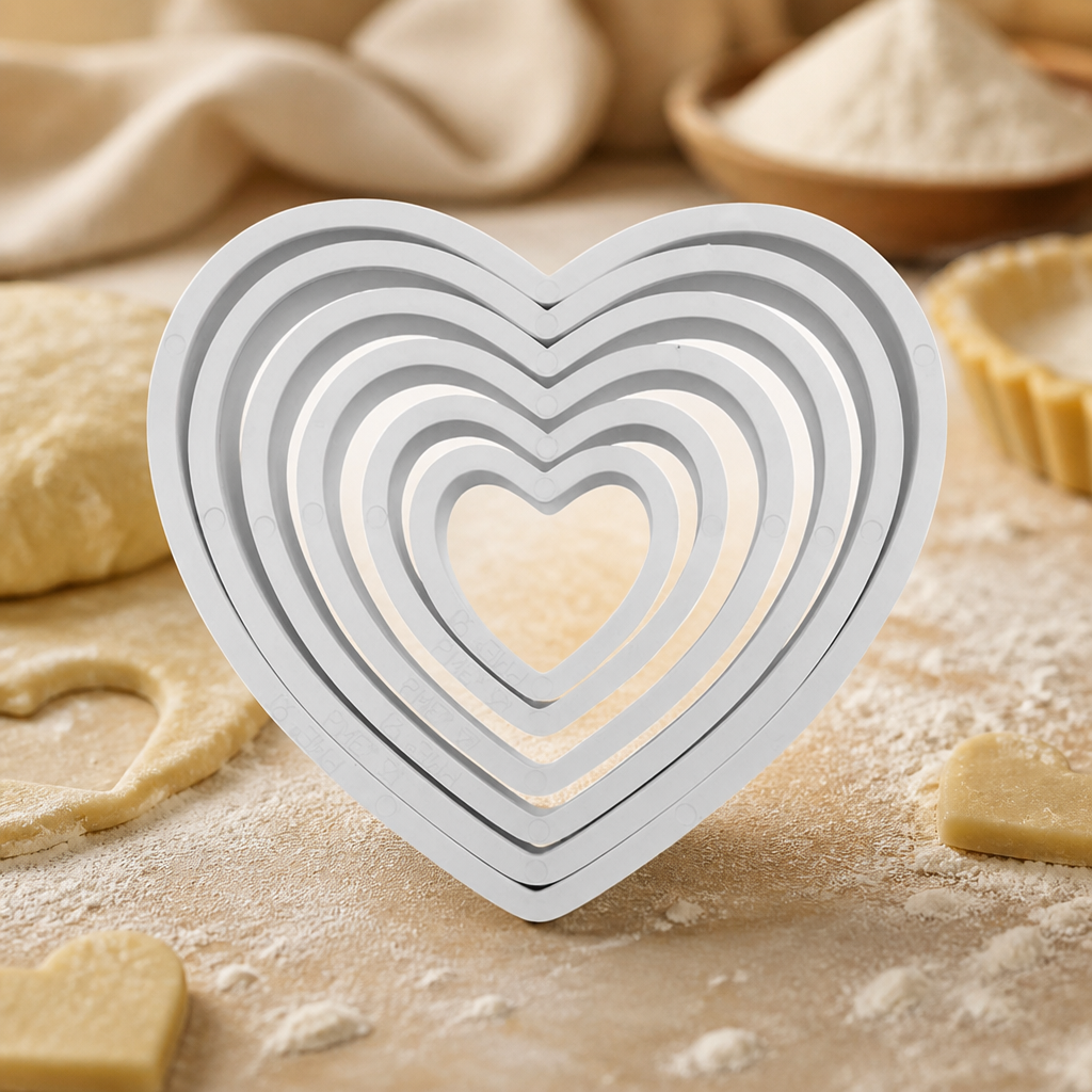 Set of 6 durable heart shape cookie cutters
