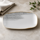 Commercial Oblong Plates 355x189mm White & Grey 6 Pack