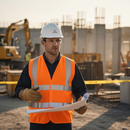 Premium High-Visibility Double Band & Brace Waistcoat - Orange Polyester with Reflective Tape for Enhanced Safety