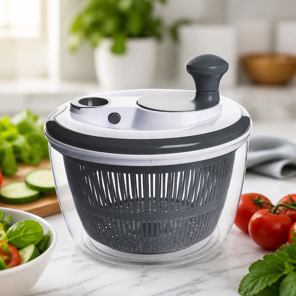 Commercial Salad Spinner 4.5L Capacity Ergonomic Design