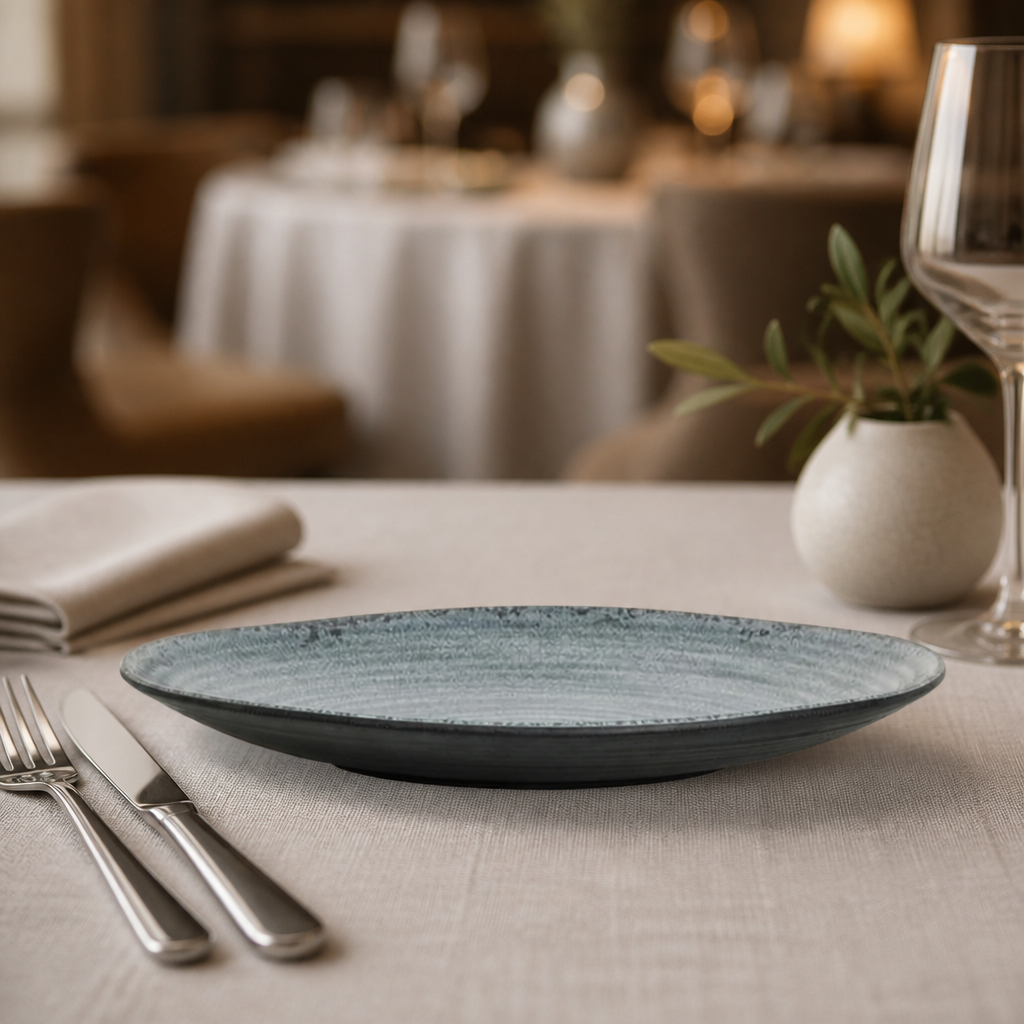 Commercial Melamine Plates 165mm Blue 24 Pack for Dining