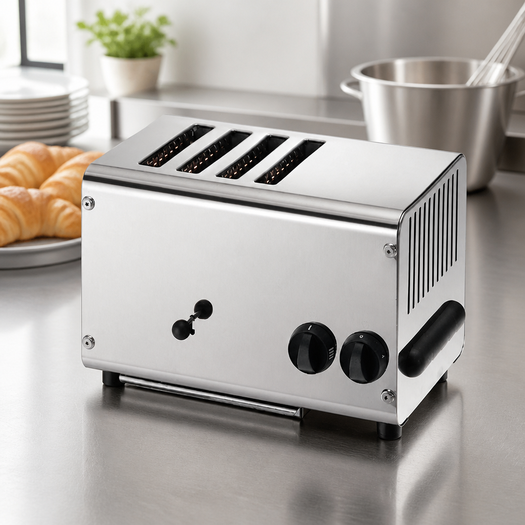 Commercial 4 Slice Toaster Stainless Steel 2.3kW Capacity