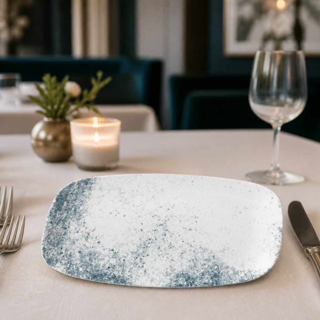 Commercial Oblong Plates 11.75 x 6 Inch Haze Blue 12 Pack