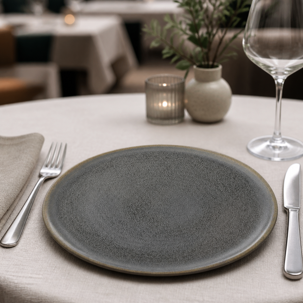Evo Granite Flat Plates 250mm - 6 Pack for catering