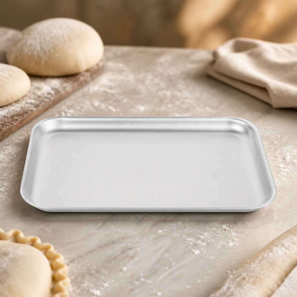 Commercial Aluminium Baking Tray 318x216mm stackable design