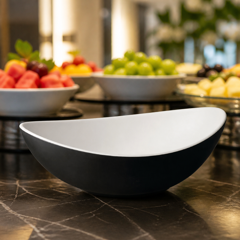 Commercial Dual Tone Curved Fruit Bowl 350ml Melamine