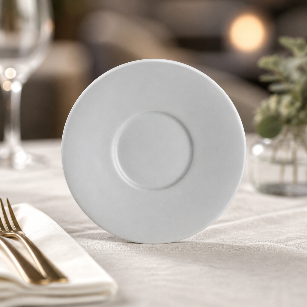 Commercial Fine Porcelain Espresso Saucers 123.8mm 24 Pack