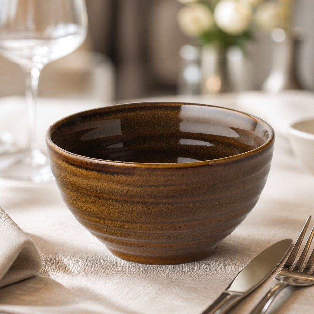 Commercial Stoneware Rice Bowls 240ml - 6 Pack