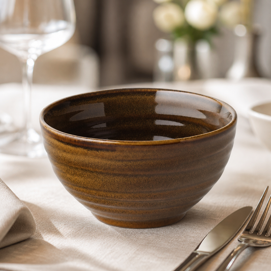 Commercial Stoneware Rice Bowls 240ml - 6 Pack