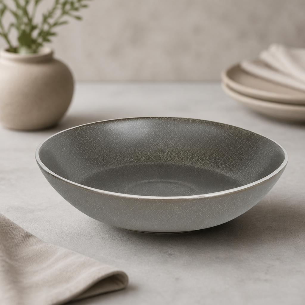 Charcoal Chia Coupe Bowls 265mm - Commercial Porcelain Set of 4