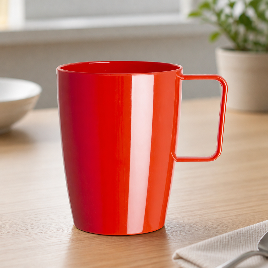 Commercial Polypropylene Handled Beakers 348.7ml Red 12 Pack
