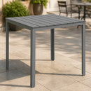 Commercial Outdoor Table 780mm Grey Slatted HDPE Design
