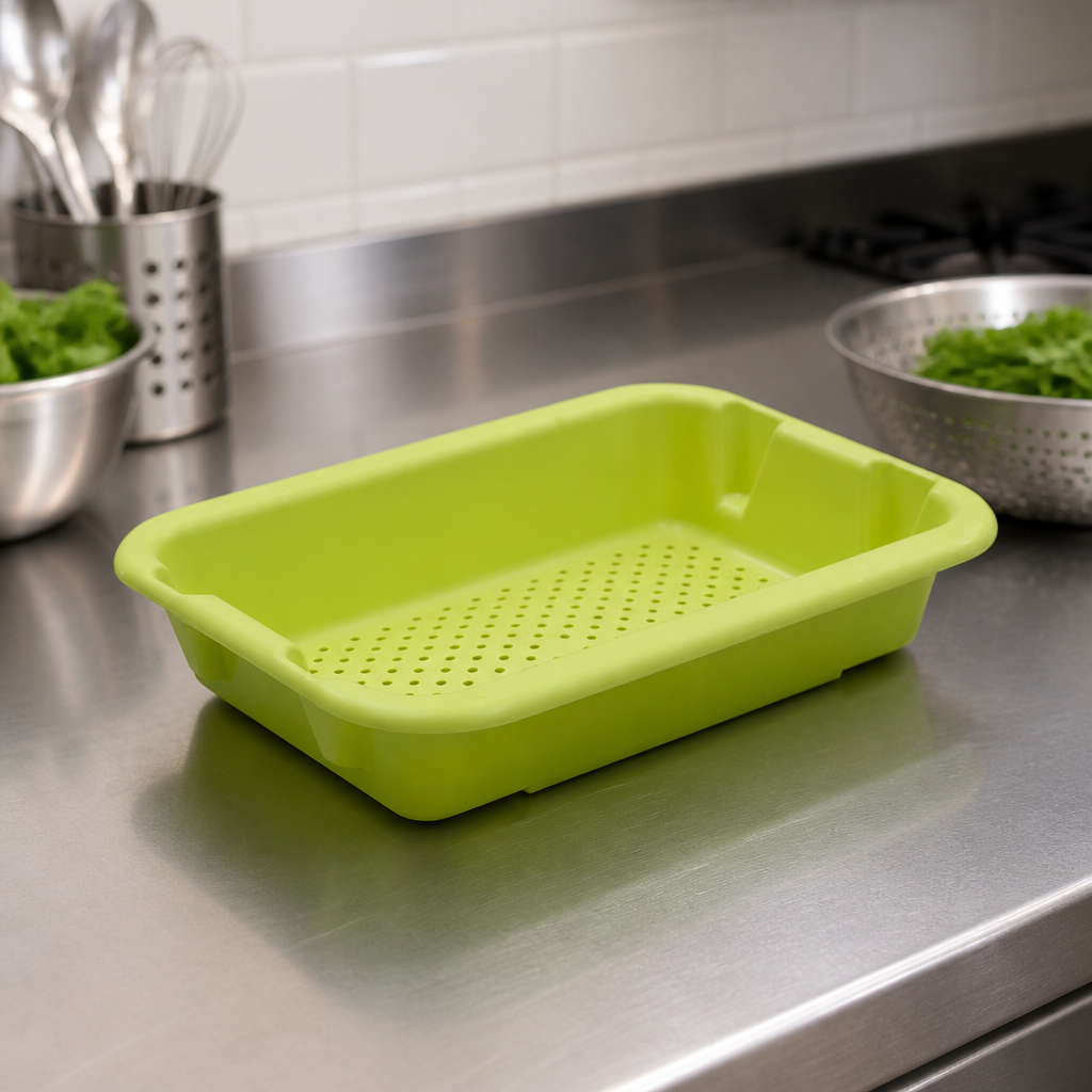 Commercial Colander Drainage Tray 5Ltr Green 400x300mm