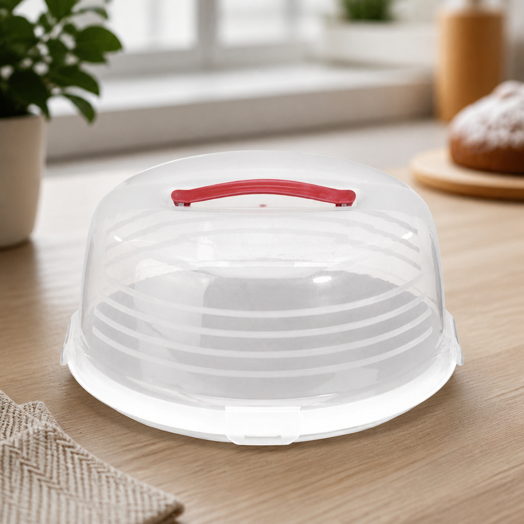 Commercial Round Cake Storage Box 350mm Durable Plastic