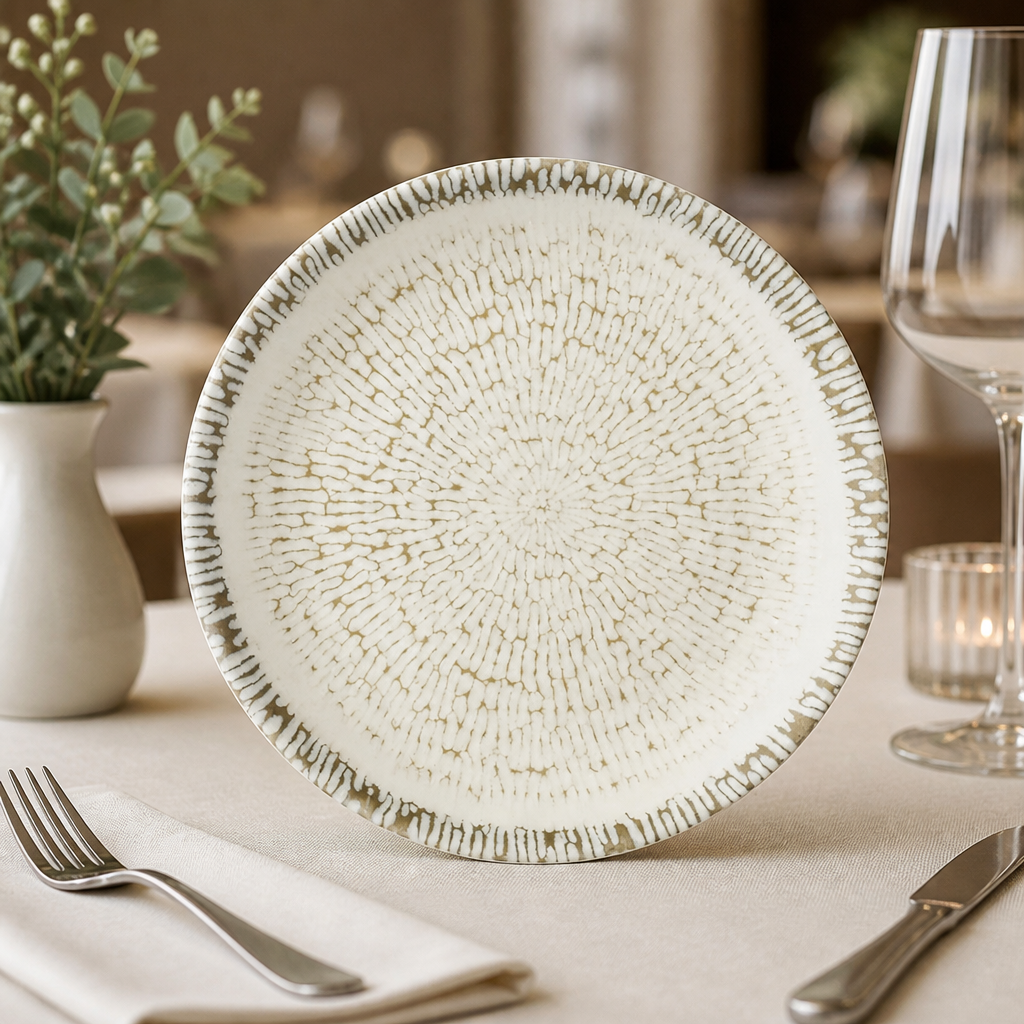 Commercial Coupe Plates 165mm Taupe 12 Pack for Catering
