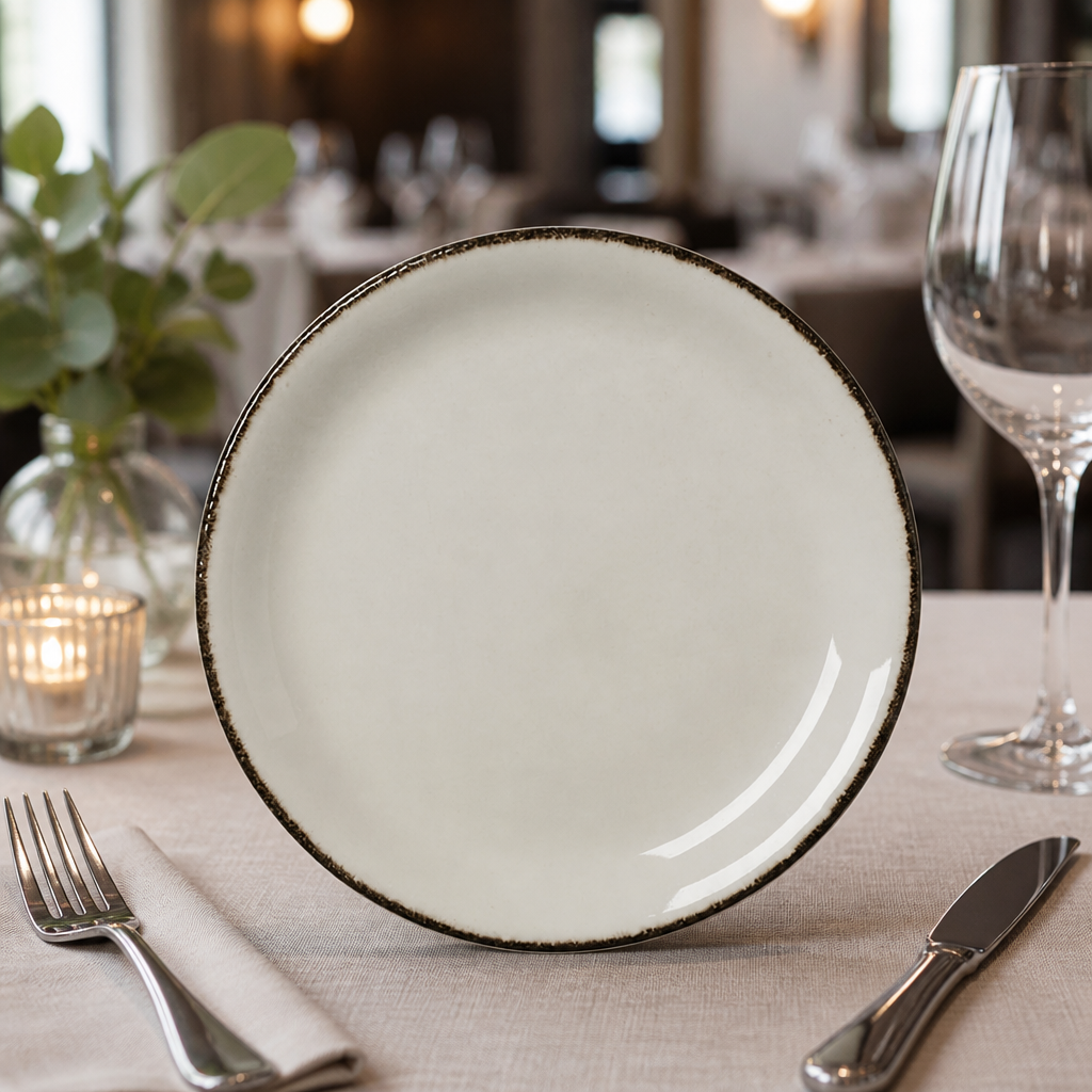 Charcoal Dapple Coupe Plates 202mm - 24 Pack