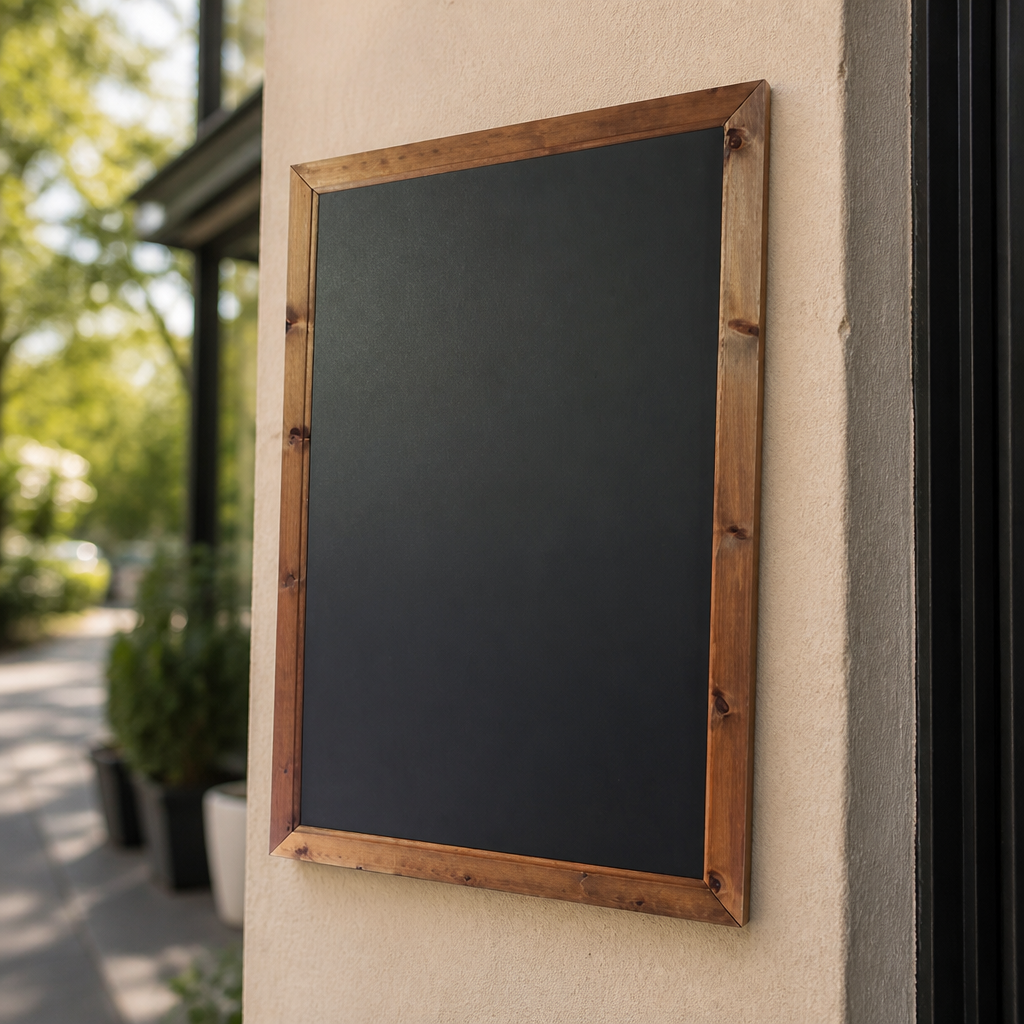 Commercial oak framed blackboard 636x486mm wallboard