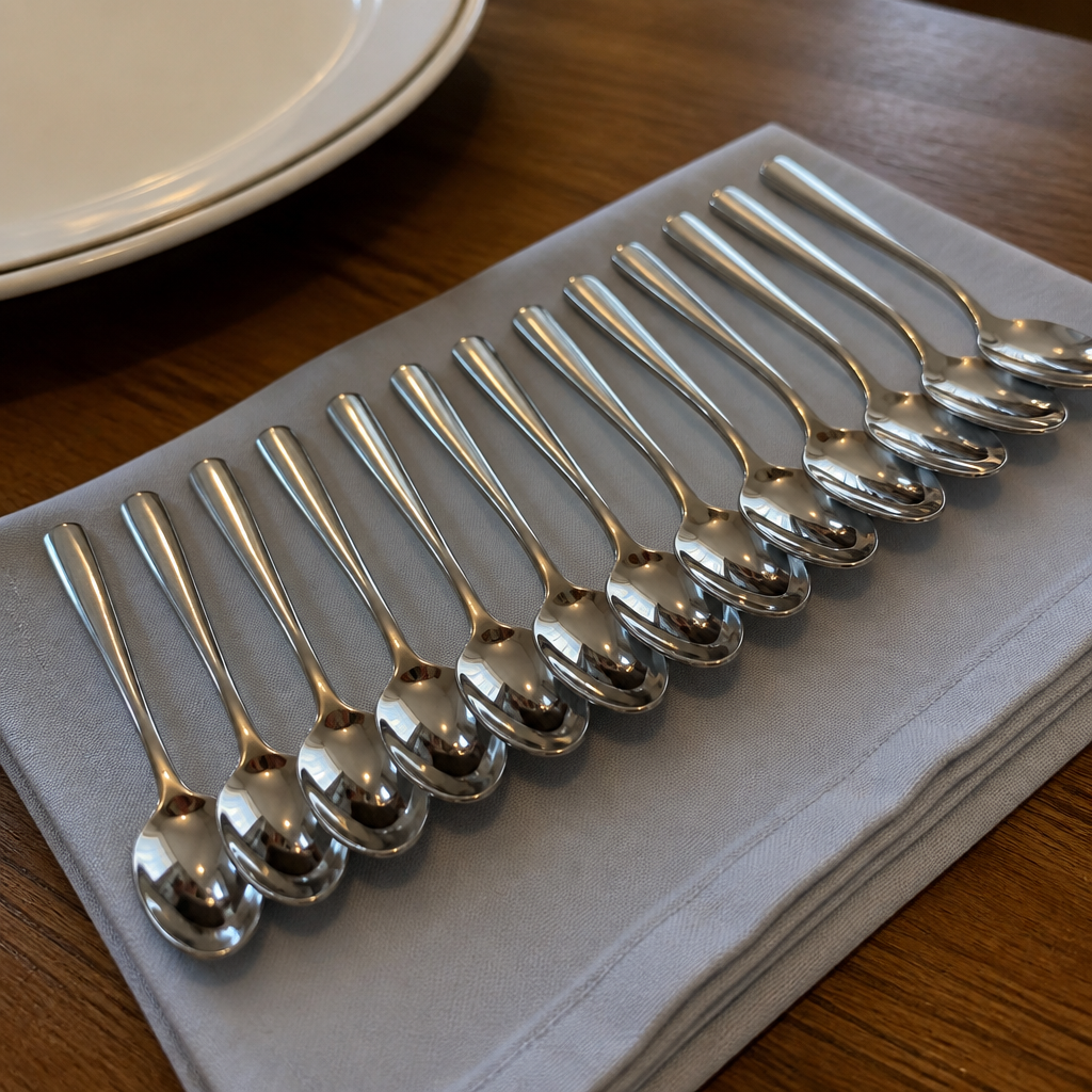 Set of 12 commercial profile tablespoons for catering use