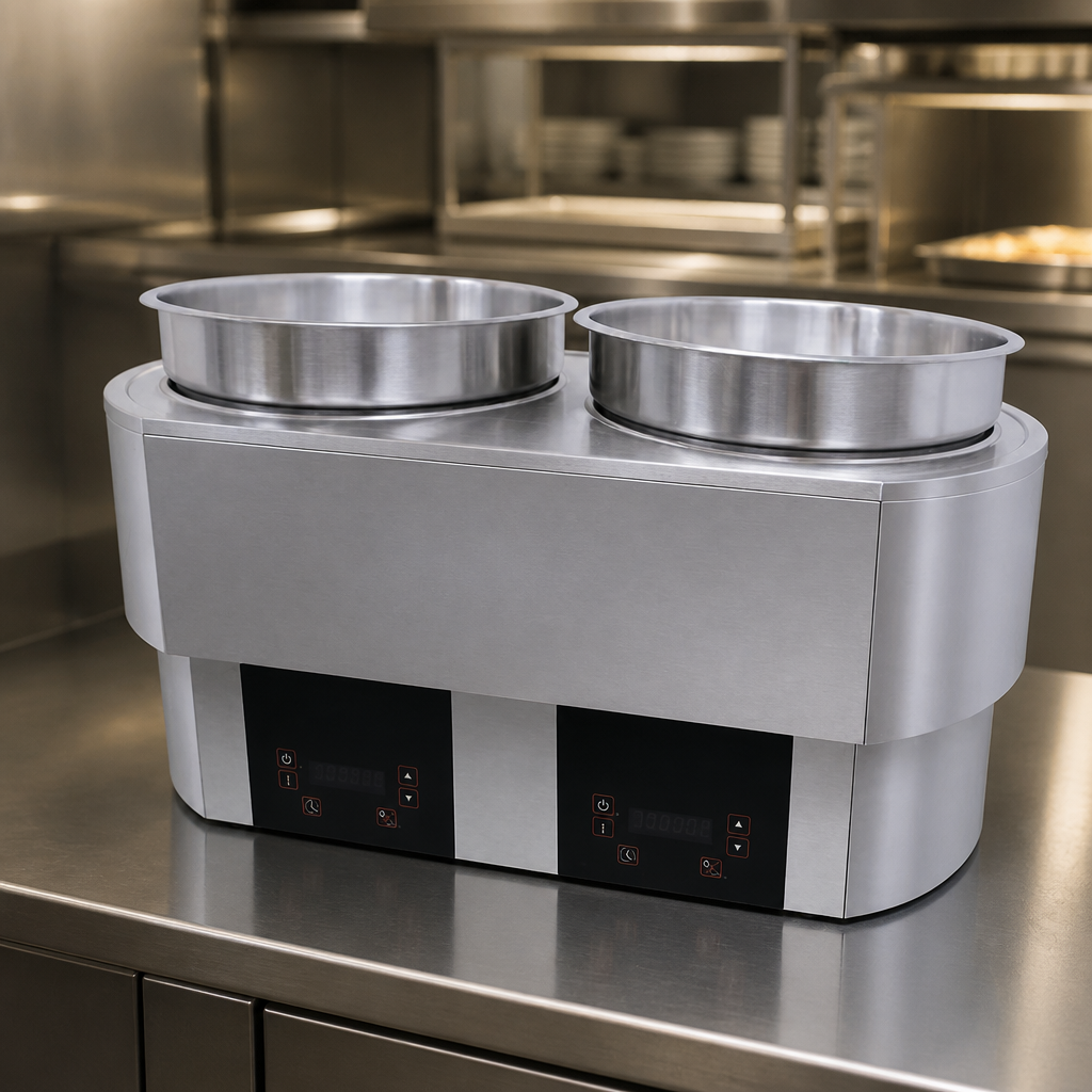 Commercial Double Well Heated Food Warmer 2x10Ltr Countertop