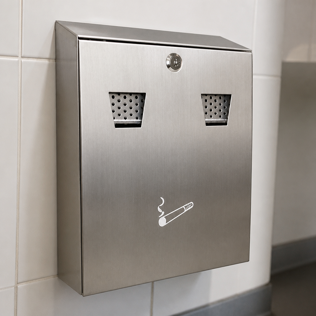 Commercial Wall Mounted Stainless Steel Ash Bin for outdoor use