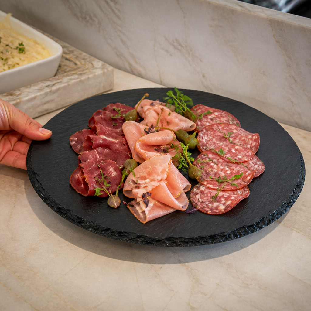 Commercial Slate Revolving Platter 320mm for catering events