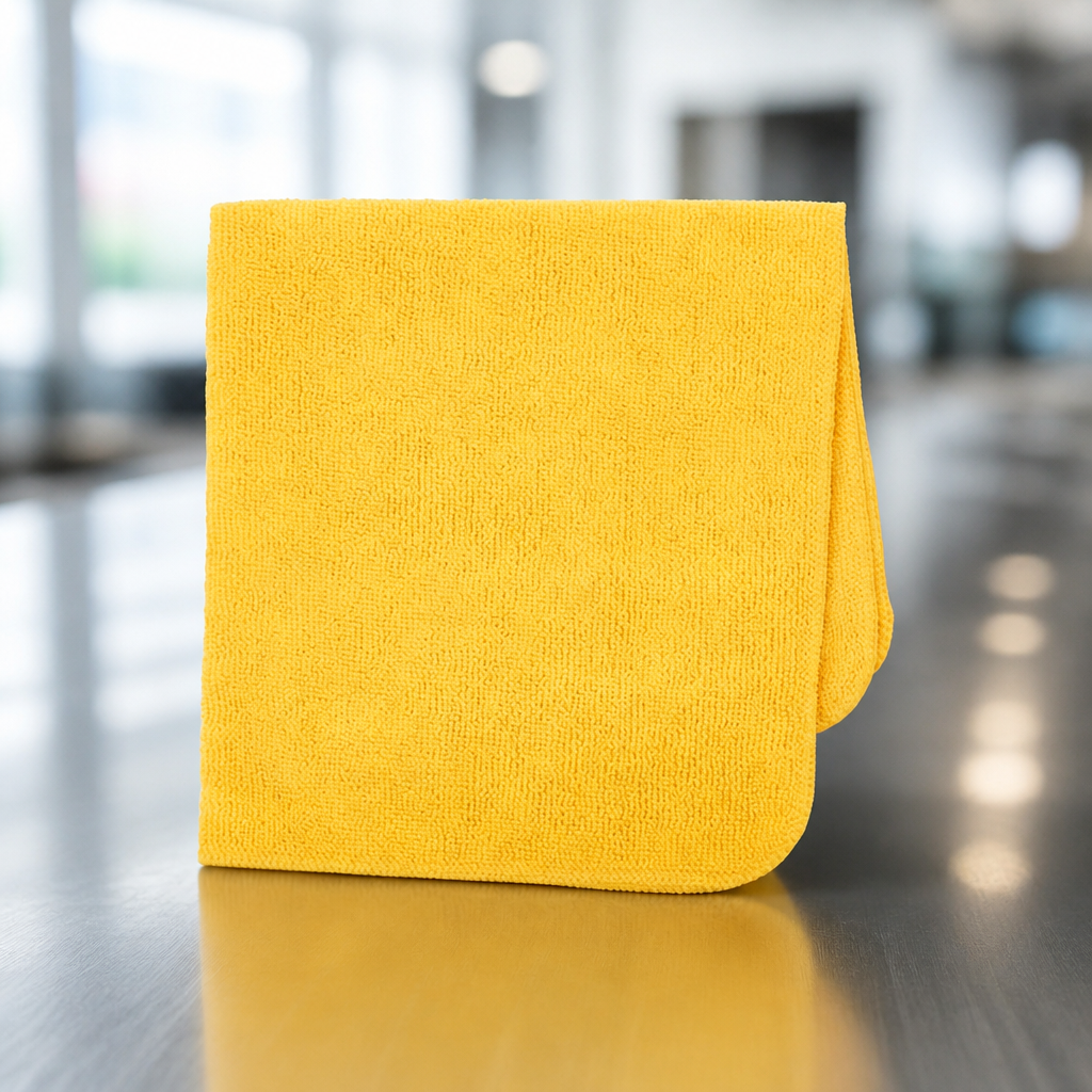 Commercial Microfibre Cleaning Cloths 400x400mm Yellow 24 Pack