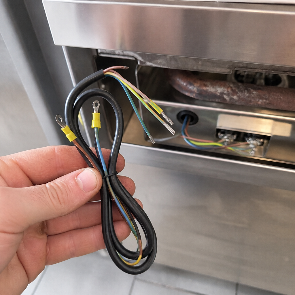 Commercial replacement power cord for induction stock pot stove