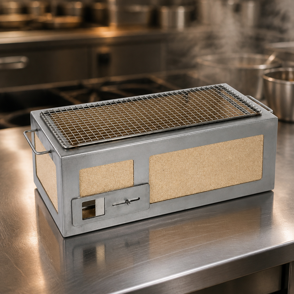 Medium Konro Grill with Stainless Steel Frame 210mm Height