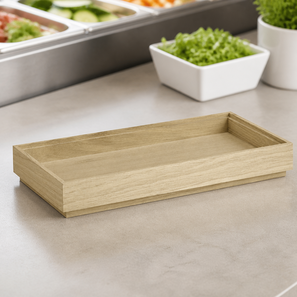 Commercial Wooden Box GN 1/3 325x176x45mm Stackable Storage