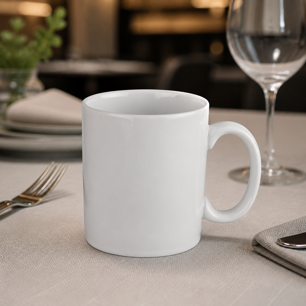 Commercial Porcelain Mugs 280ml - 12 Pack for Catering Events