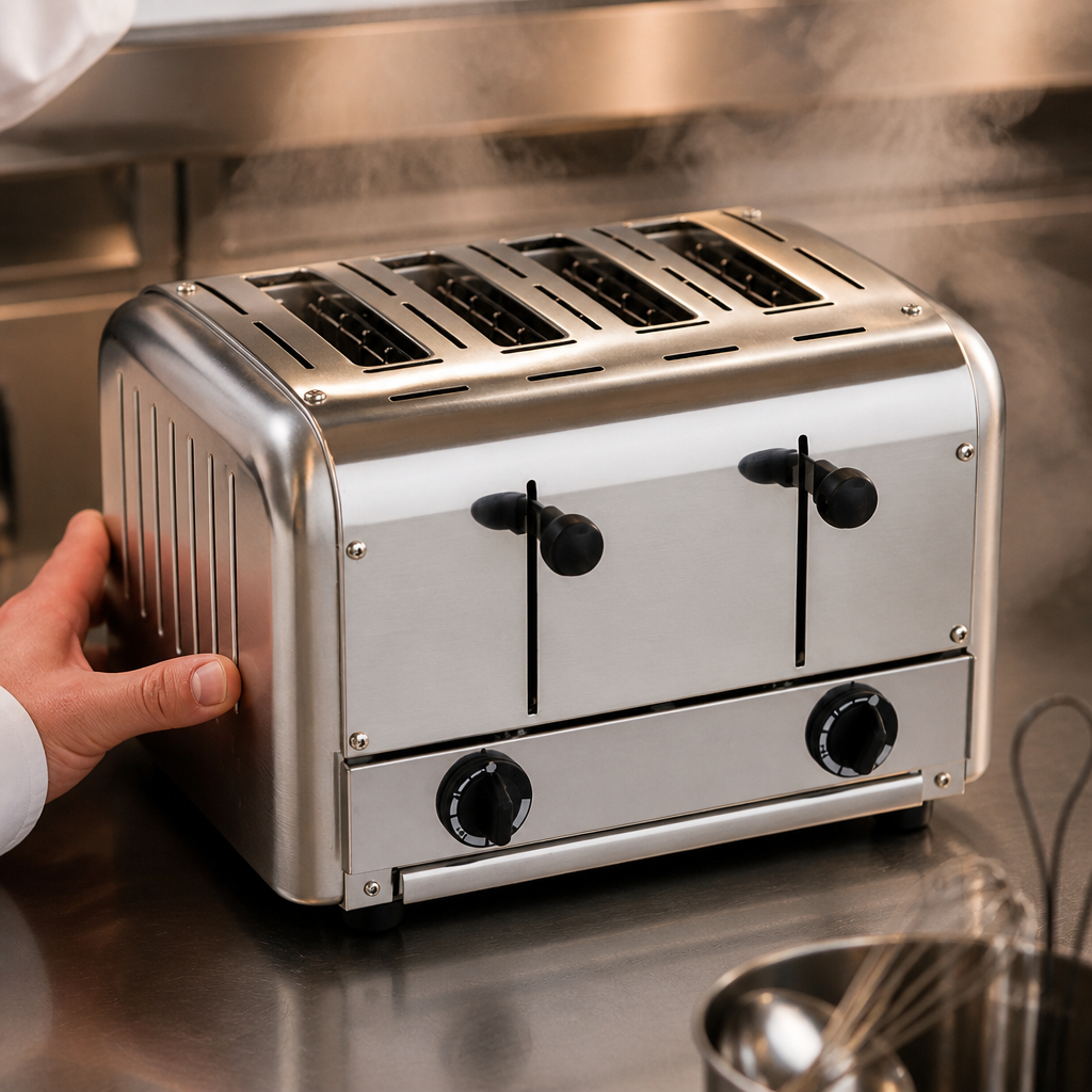Commercial 4 Slice Stainless Steel Toaster for Catering Use