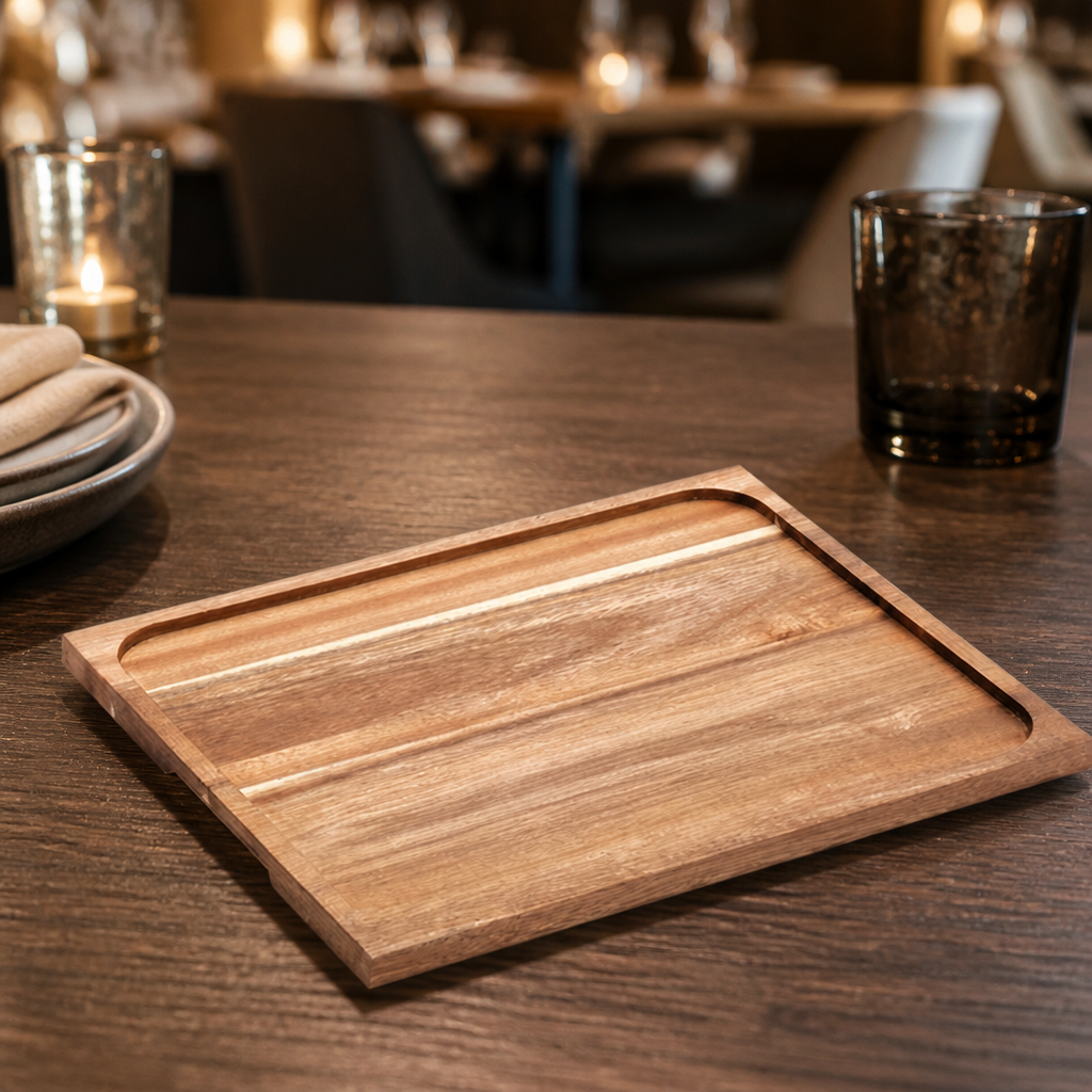 Commercial Acacia Wood Trivet Base 320x320mm 5 Pack