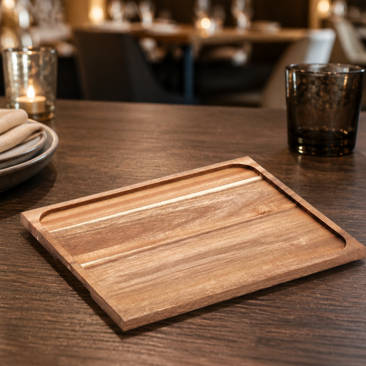 Commercial Acacia Wood Trivet Base 320x320mm 5 Pack
