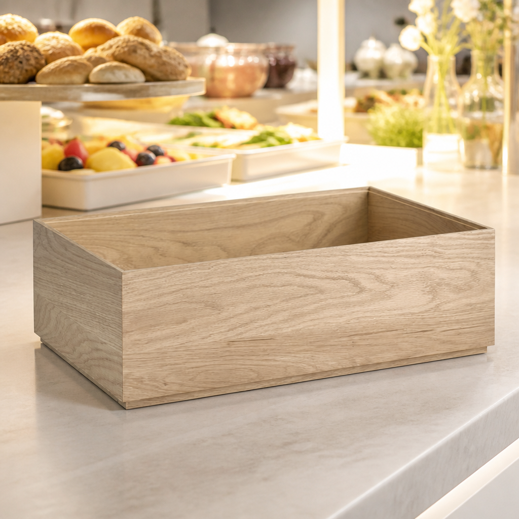Commercial Wooden Box GN 1/1 530x325x165mm Stackable Storage