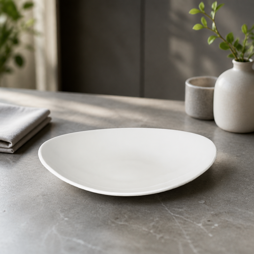 Commercial Oval Coupe Plates 230mm Porcelain 12 Pack