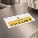 Commercial Hot Surface Warning Sign 100x200mm Vinyl