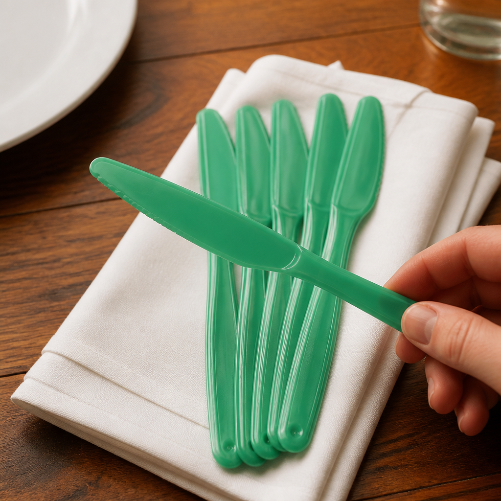 Commercial Polypropylene Table Knives Green 12 Pack