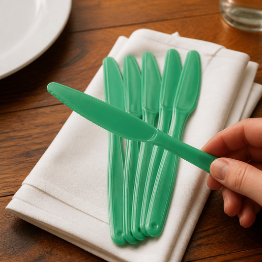 Commercial Polypropylene Table Knives Green 12 Pack