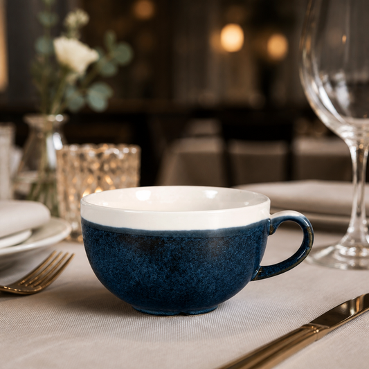 Commercial Cappuccino Cups 225ml Sapphire Blue 12 Pack