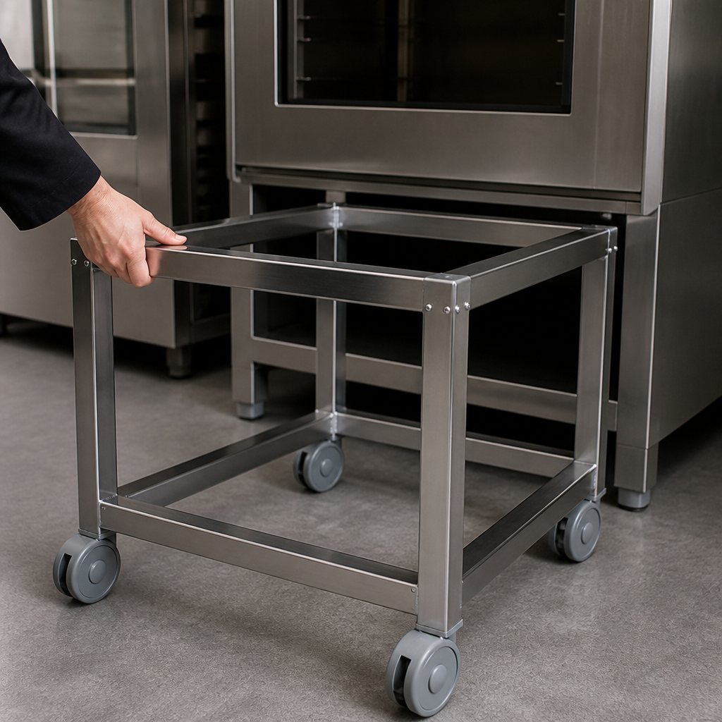 Commercial 1/1 GN Stand with Adjustable Castors in Stainless Steel