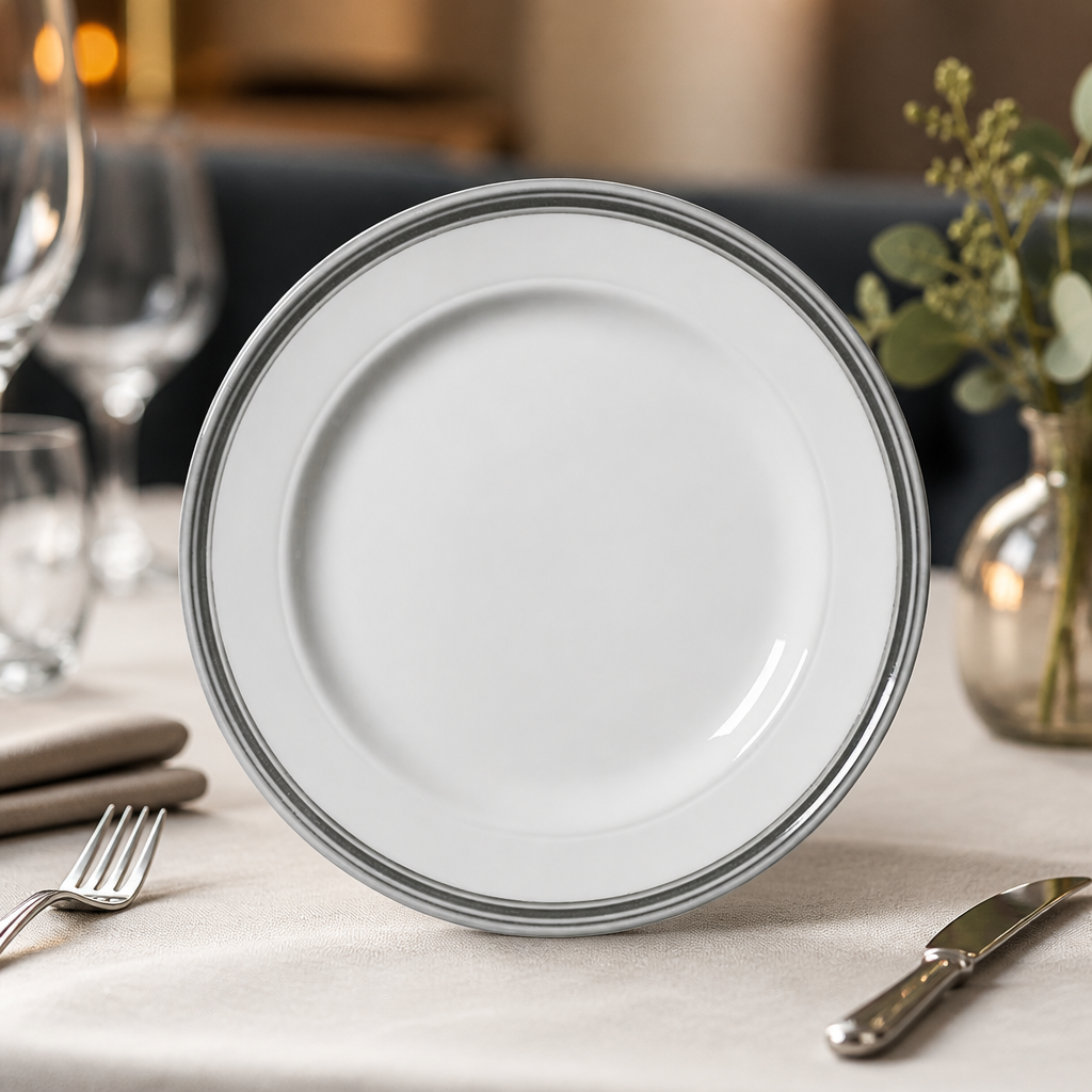 Commercial Bead Truffle Plates 285mm - 6 Pack Grey China
