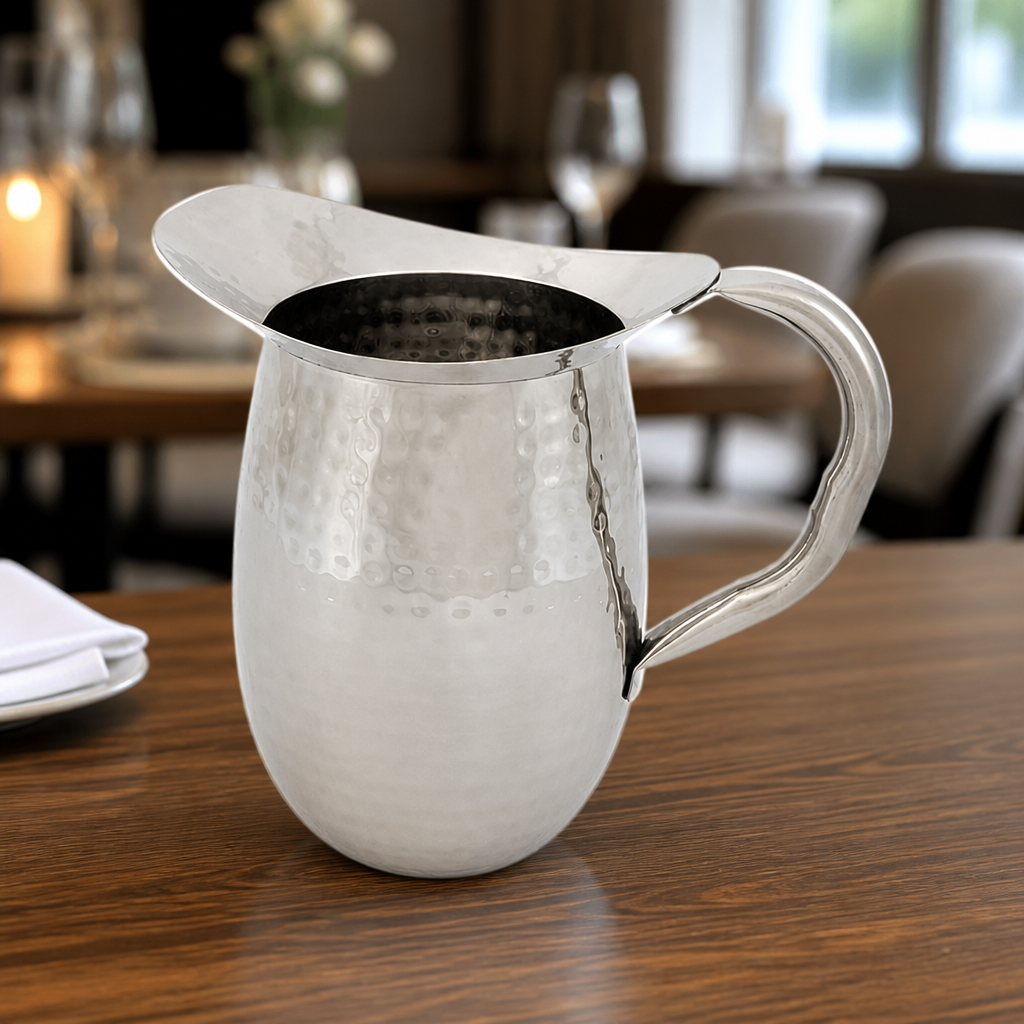 2L Commercial Hammered Stainless Steel Beverage Pitcher