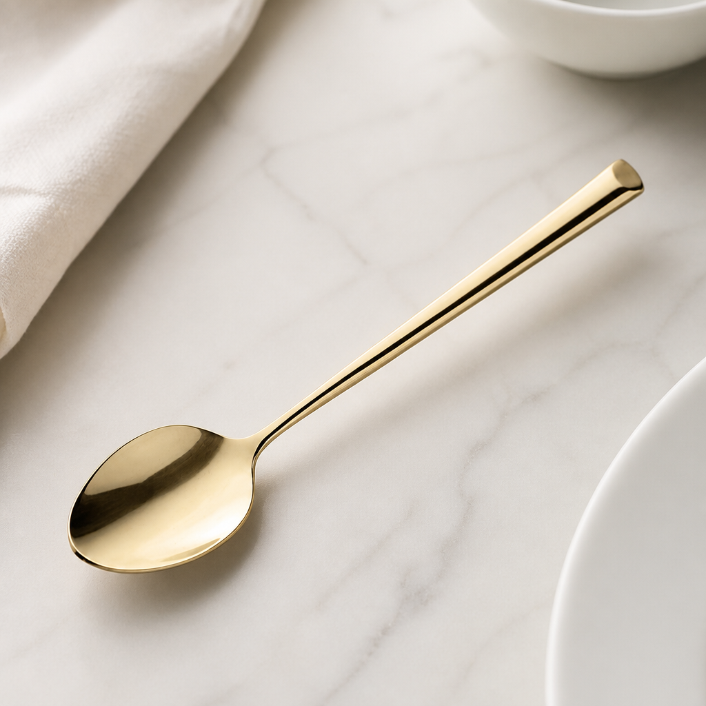 Commercial Gold Medium Teaspoons Set of 12 for Catering